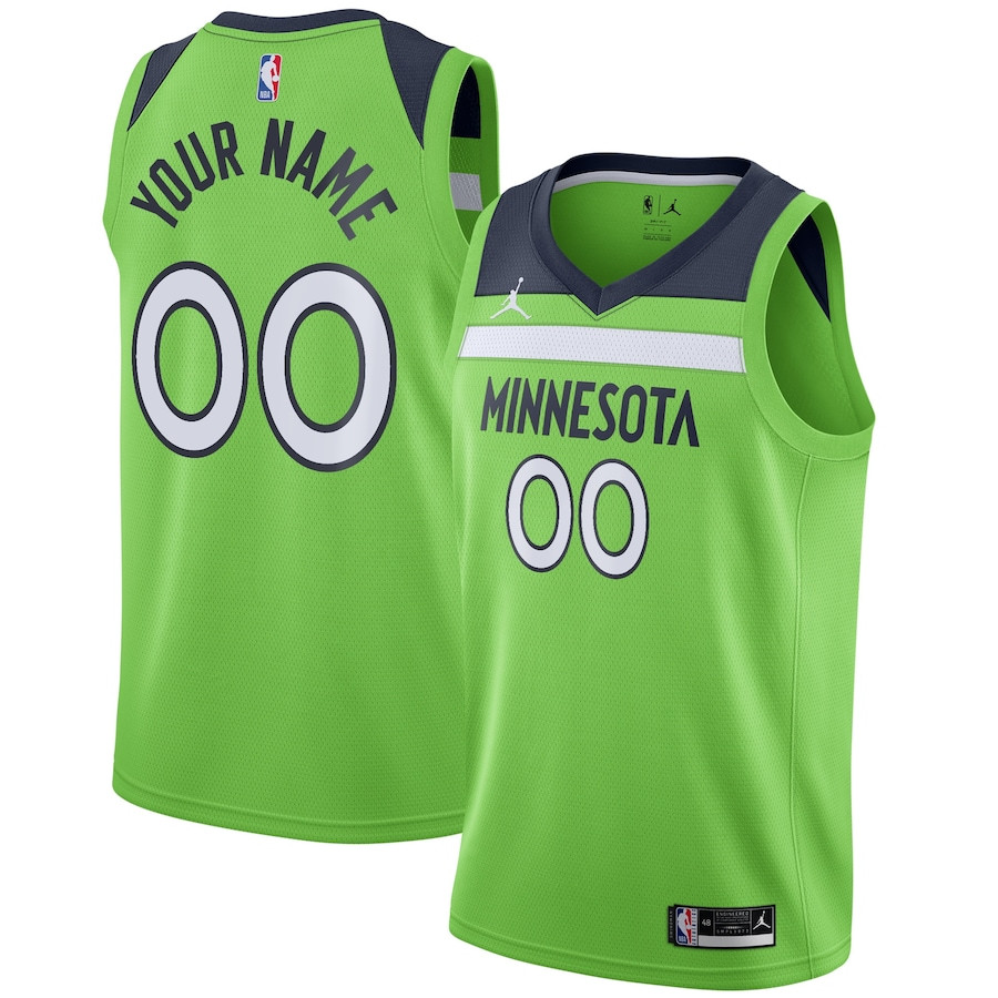Minnesota Timberwolves 2023/24 Statement Swingman Custom Men Jersey - Green - JS386 