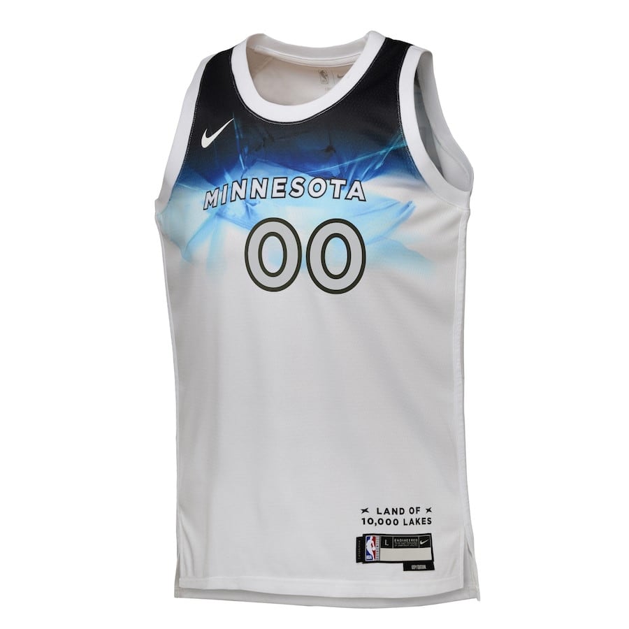 Alternative view of Minnesota Timberwolves 2024/25 Swingman Custom YOUTH Jersey - City Edition - White - JS689 