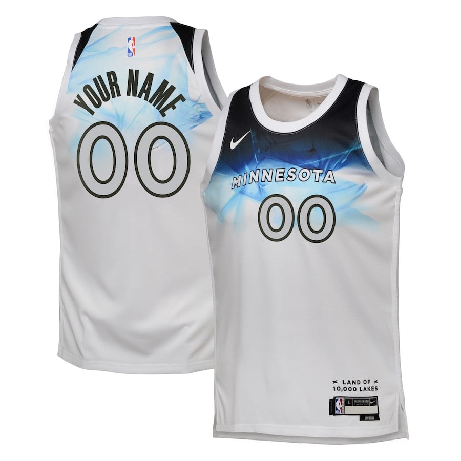 Minnesota Timberwolves 2024/25 Swingman Custom YOUTH Jersey - City Edition - White - JS689 