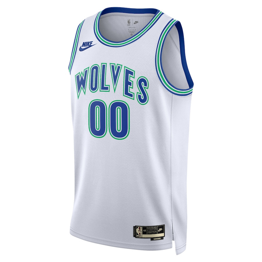 Alternative view of Minnesota Timberwolves Hardwood Classic Edition Swingman Custom Jersey - White - JS750 