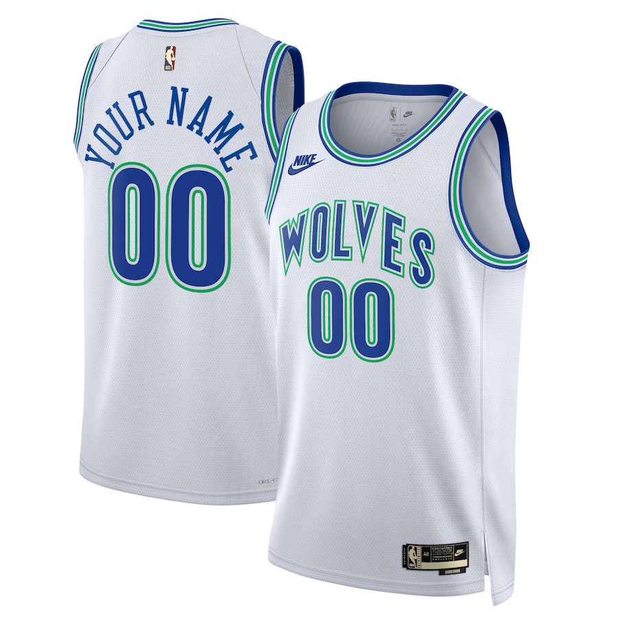 Minnesota Timberwolves Hardwood Classic Edition Swingman Custom Jersey - White - JS750 