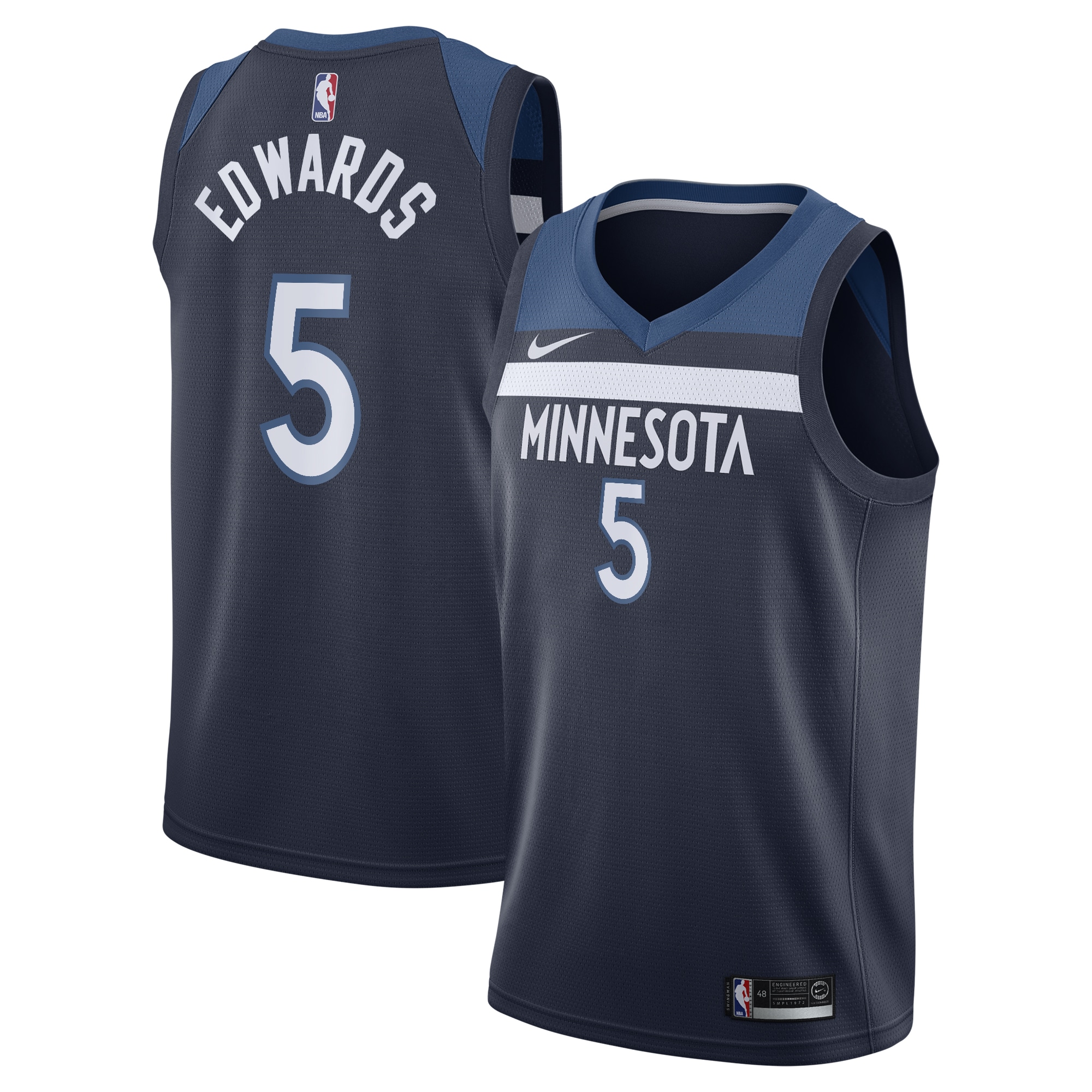 Minnesota Timberwolves Icon Edition Swingman Jersey - Navy - Anthony Edwards - Youth - JS490 