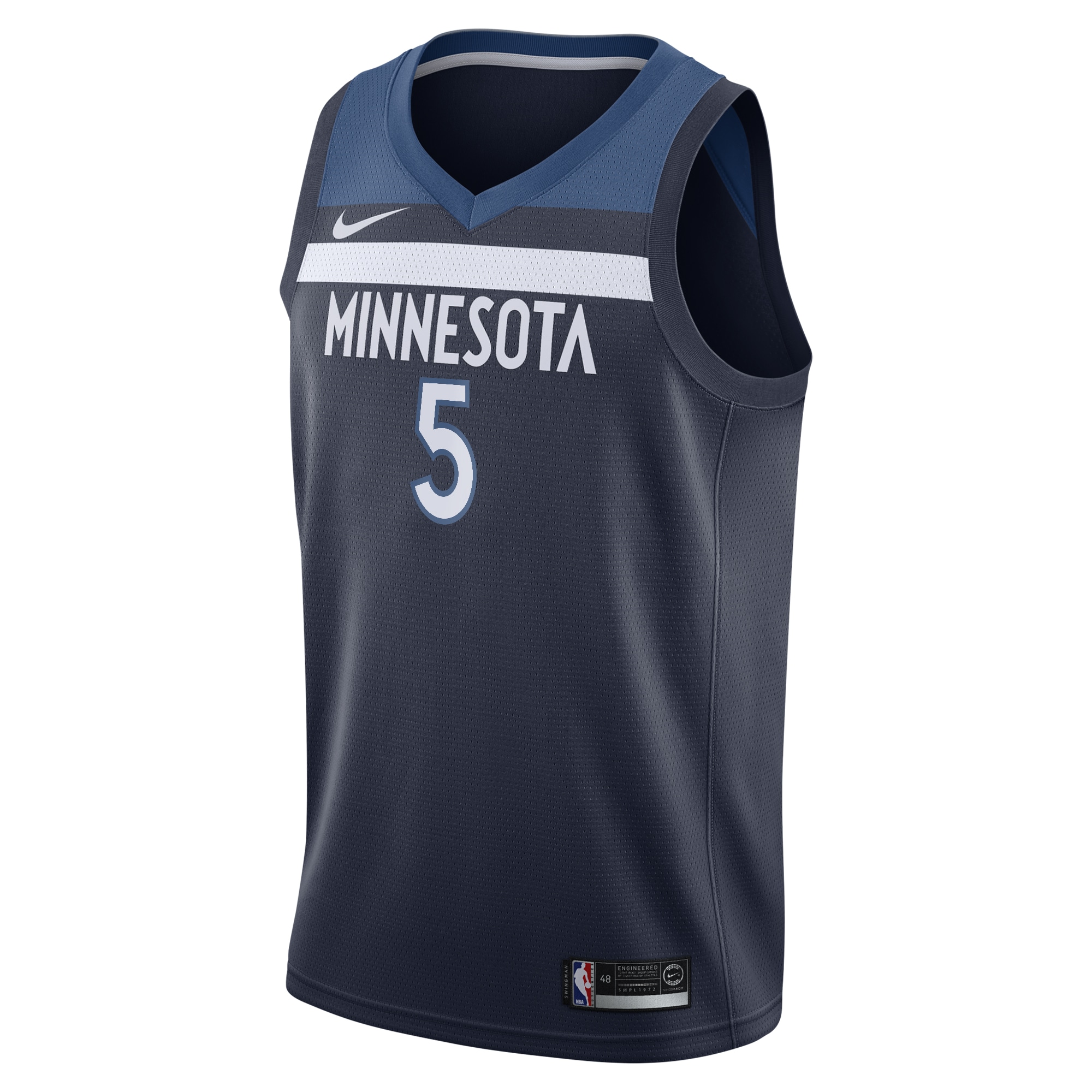 Alternative view of Minnesota Timberwolves Icon Edition Swingman Jersey - Navy - Anthony Edwards - Youth - JS490 