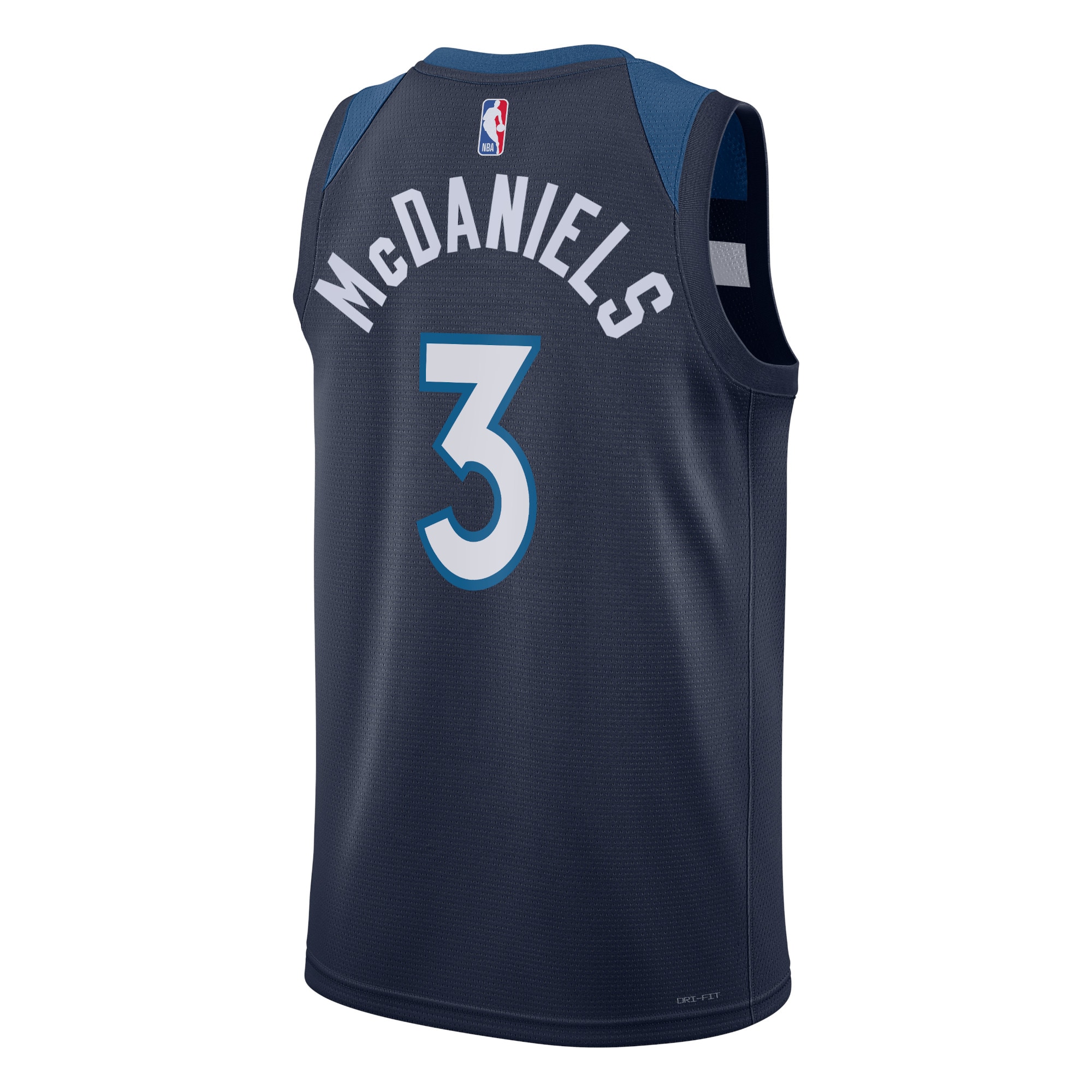 Alternative view of Minnesota Timberwolves Icon Edition Swingman Jersey - Navy - Jaden McDaniels - Unisex - JS341 