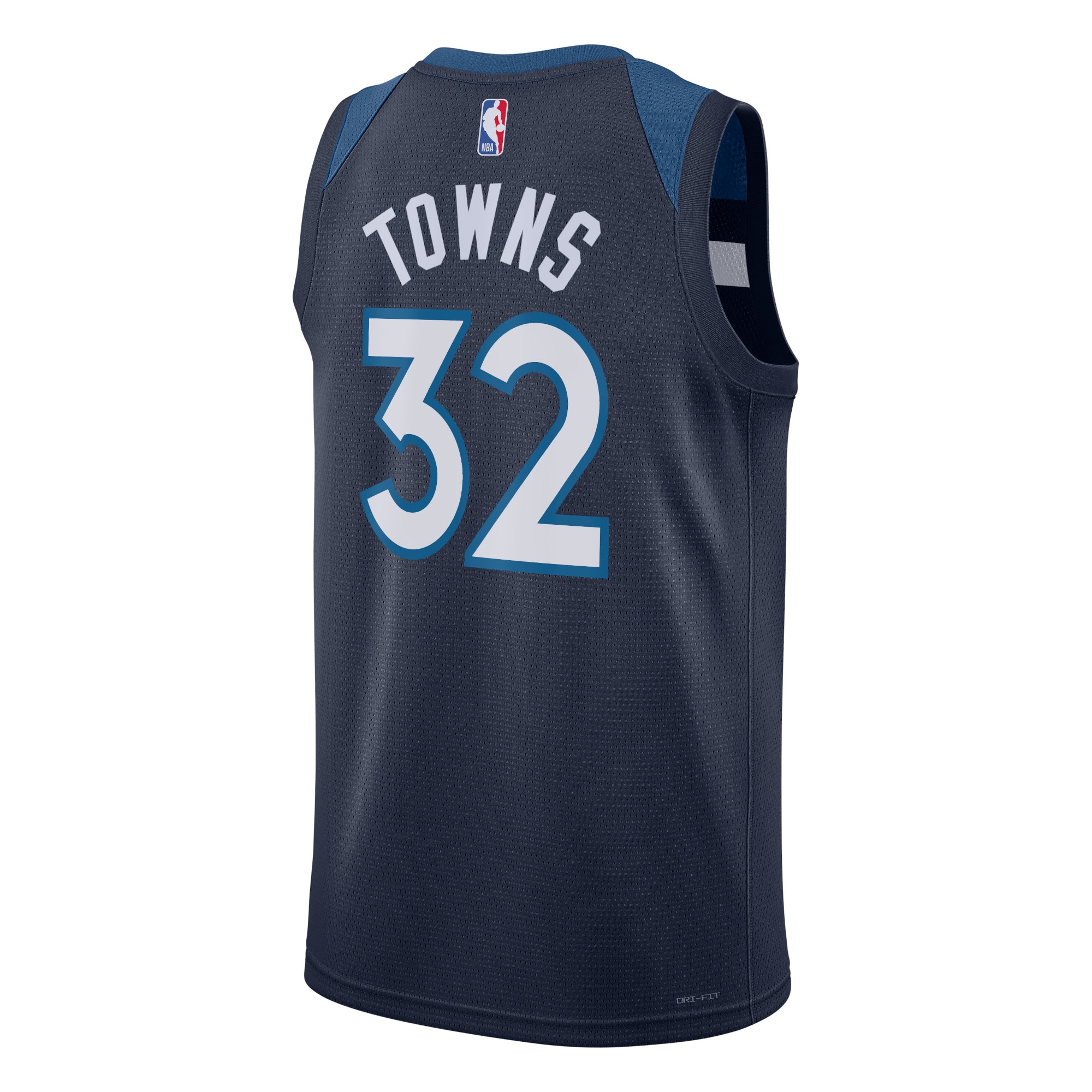 Alternative view of Minnesota Timberwolves Icon Edition Swingman Jersey - Navy - Karl-Anthony Towns - Unisex - JS915 