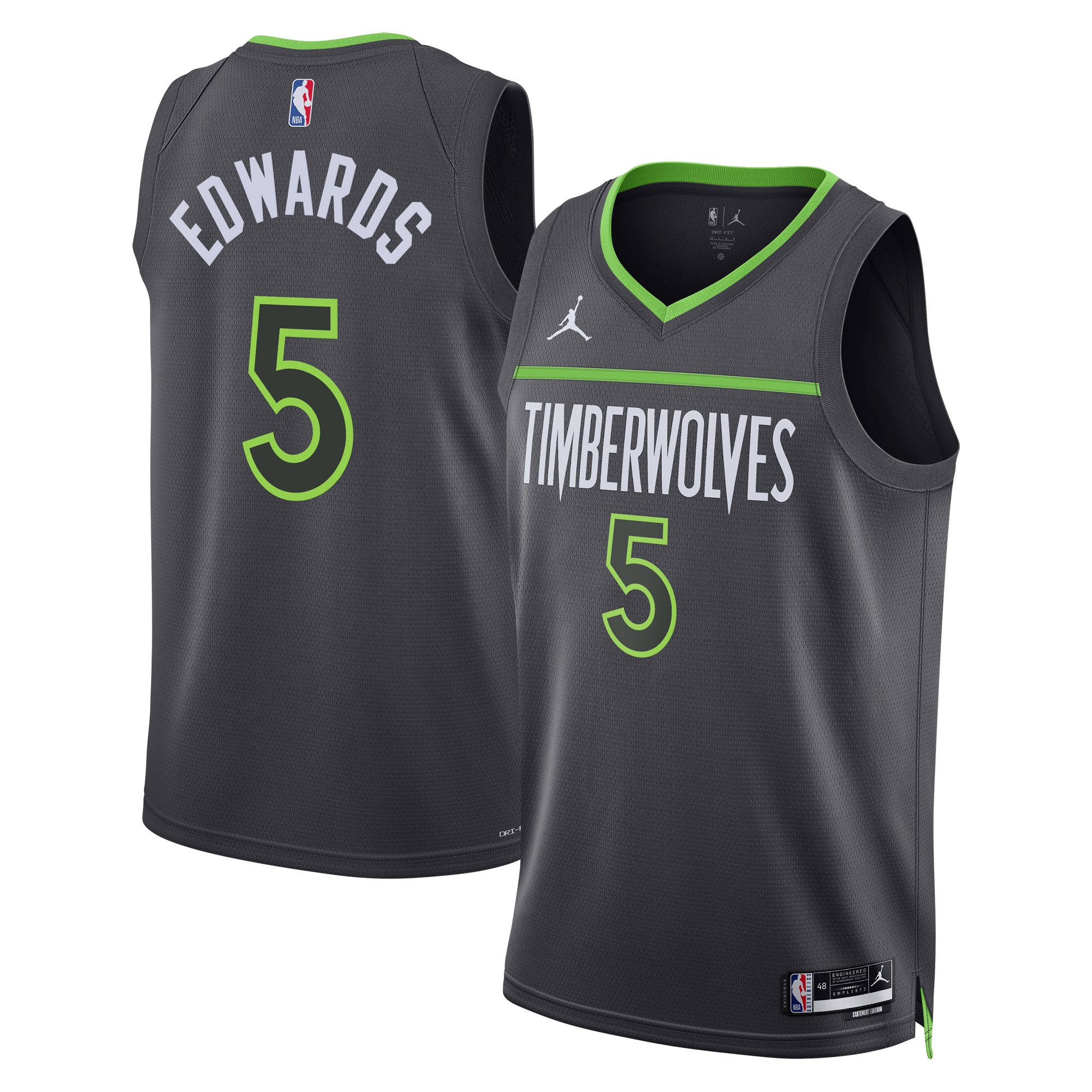 Minnesota Timberwolves Jordan Statement Edition Swingman Jersey - Gray - Anthony Edwards - Unisex - JS373 