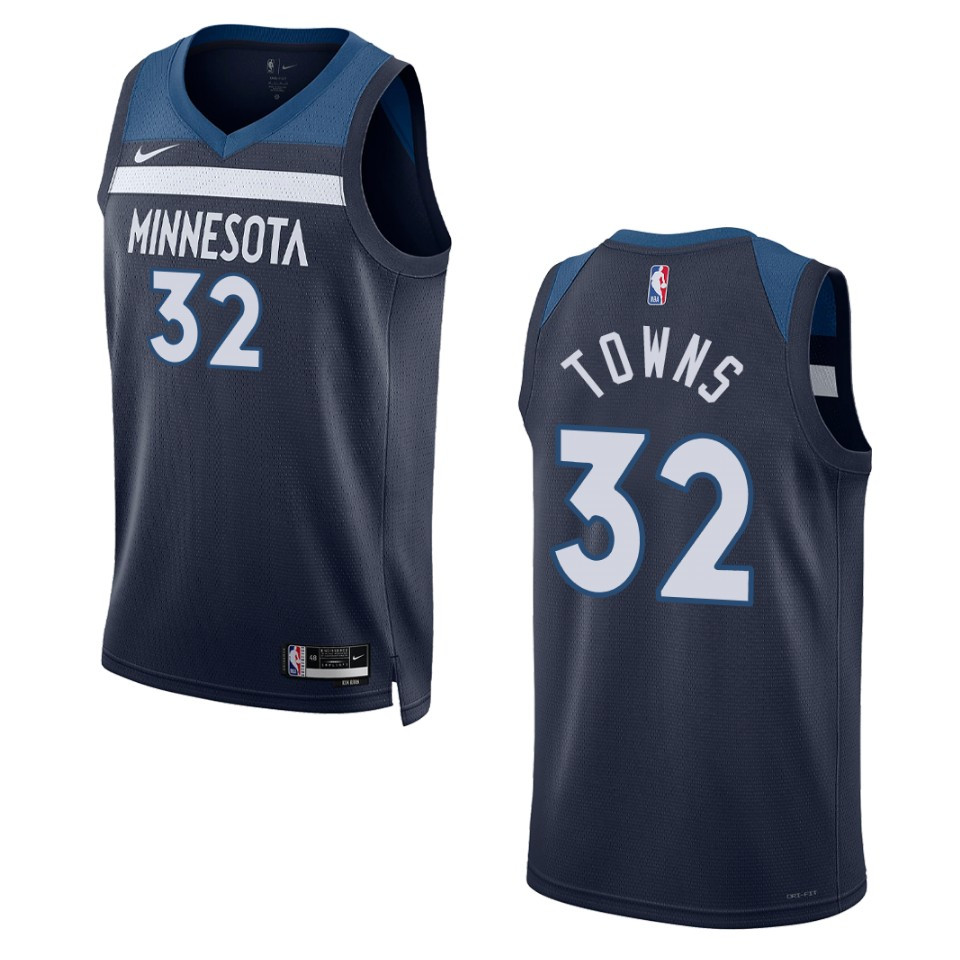 Minnesota Timberwolves Karl-anthony Towns 2022-23 Icon Edition Navy Swingman Jersey