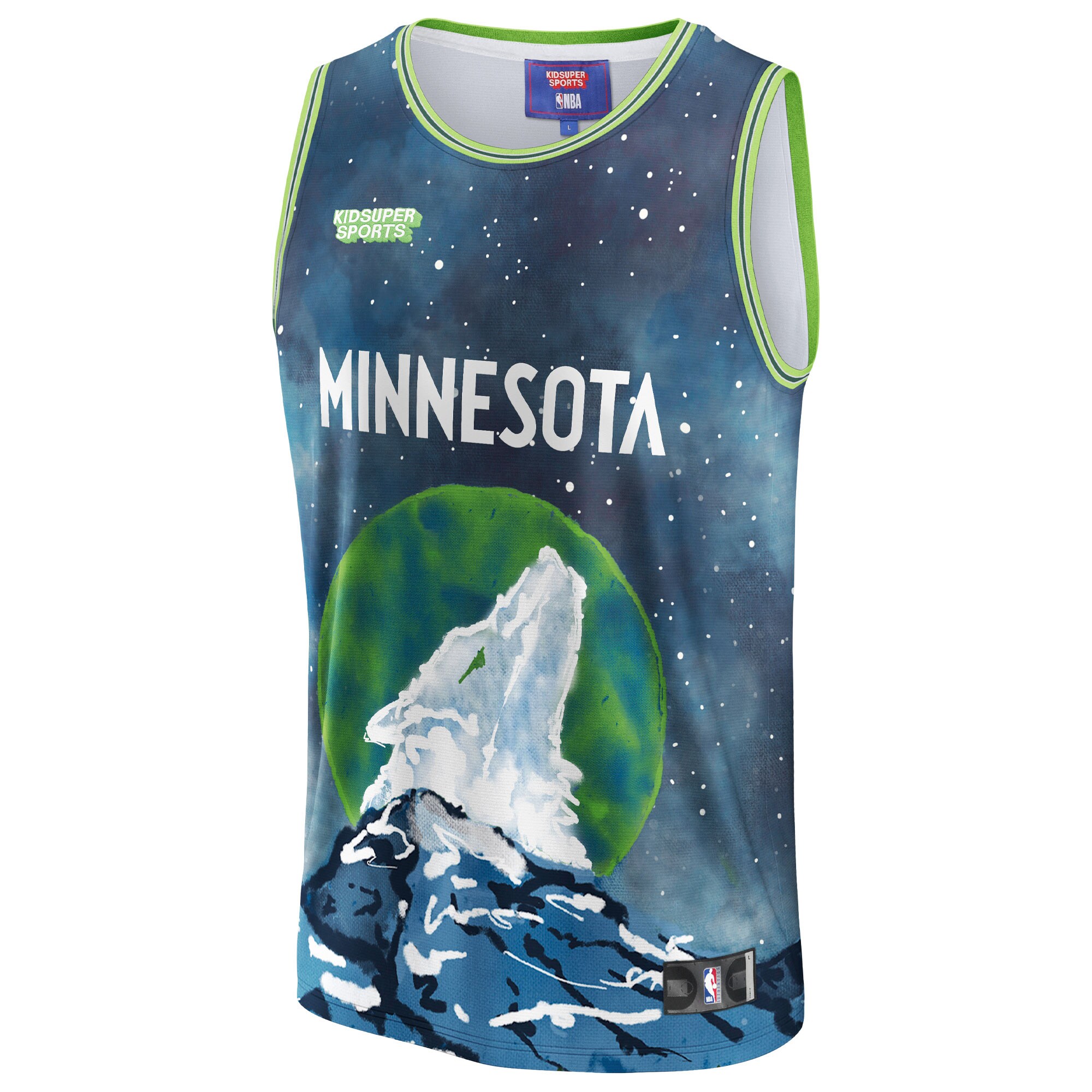 Alternative view of Minnesota Timberwolves Nba & Kidsuper Studios By Fanatics Unisex Hometown Jersey - Blue