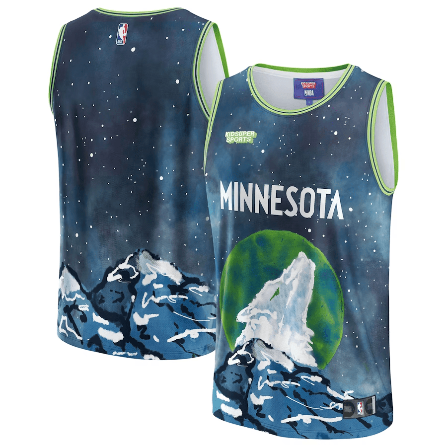 Minnesota Timberwolves NBA & KidSuper Studios Unisex Hometown Jersey - Blue - JS422 
