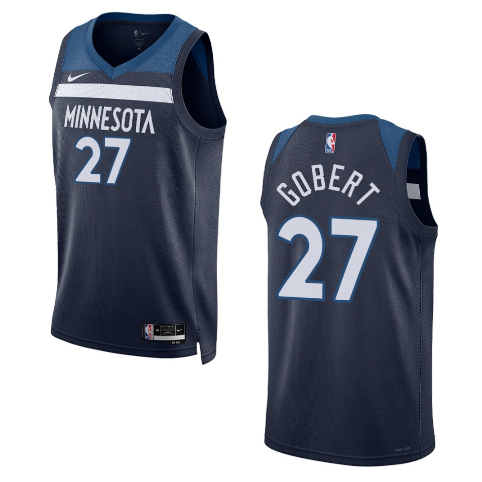 Minnesota Timberwolves Rudy Gobert 2022-23 Icon Edition Navy Swingman Jersey