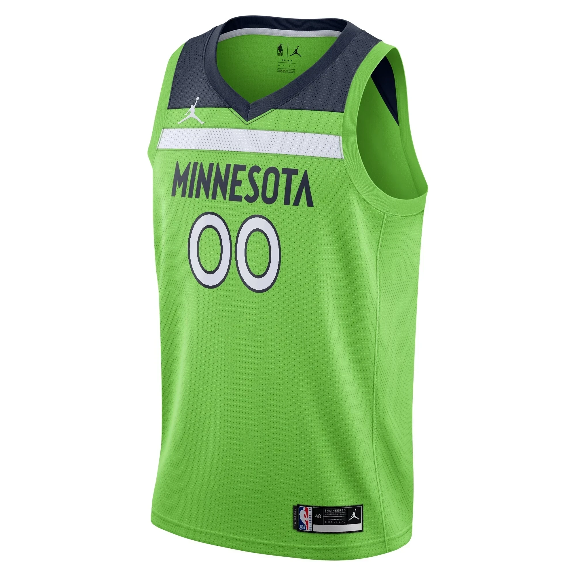 Alternative view of Minnesota Timberwolves Swingman Custom Jersey - Statement Edition - Green - JS647 