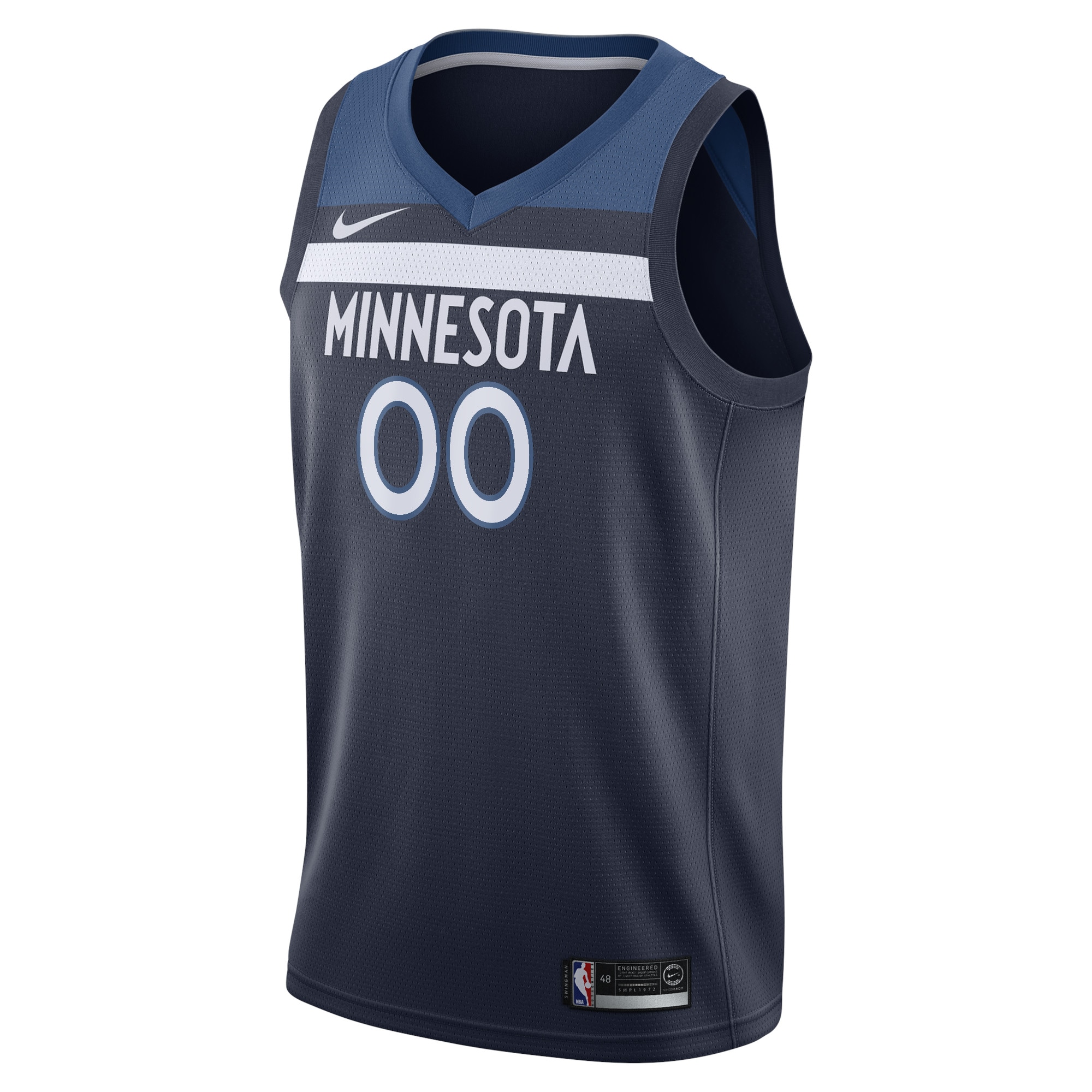 Alternative view of Minnesota Timberwolves Swingman Custom Jersey Navy - Icon Edition