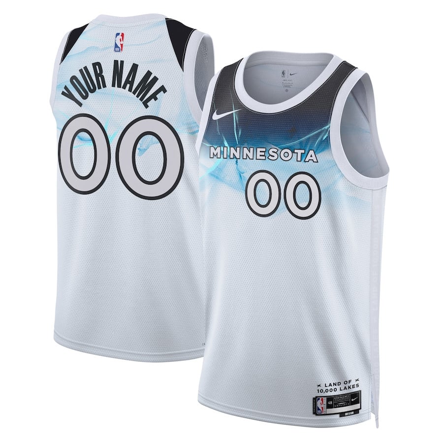 Minnesota Timberwolves Unisex 2024/25 Custom Swingman Jersey - City Edition - White - JS225 
