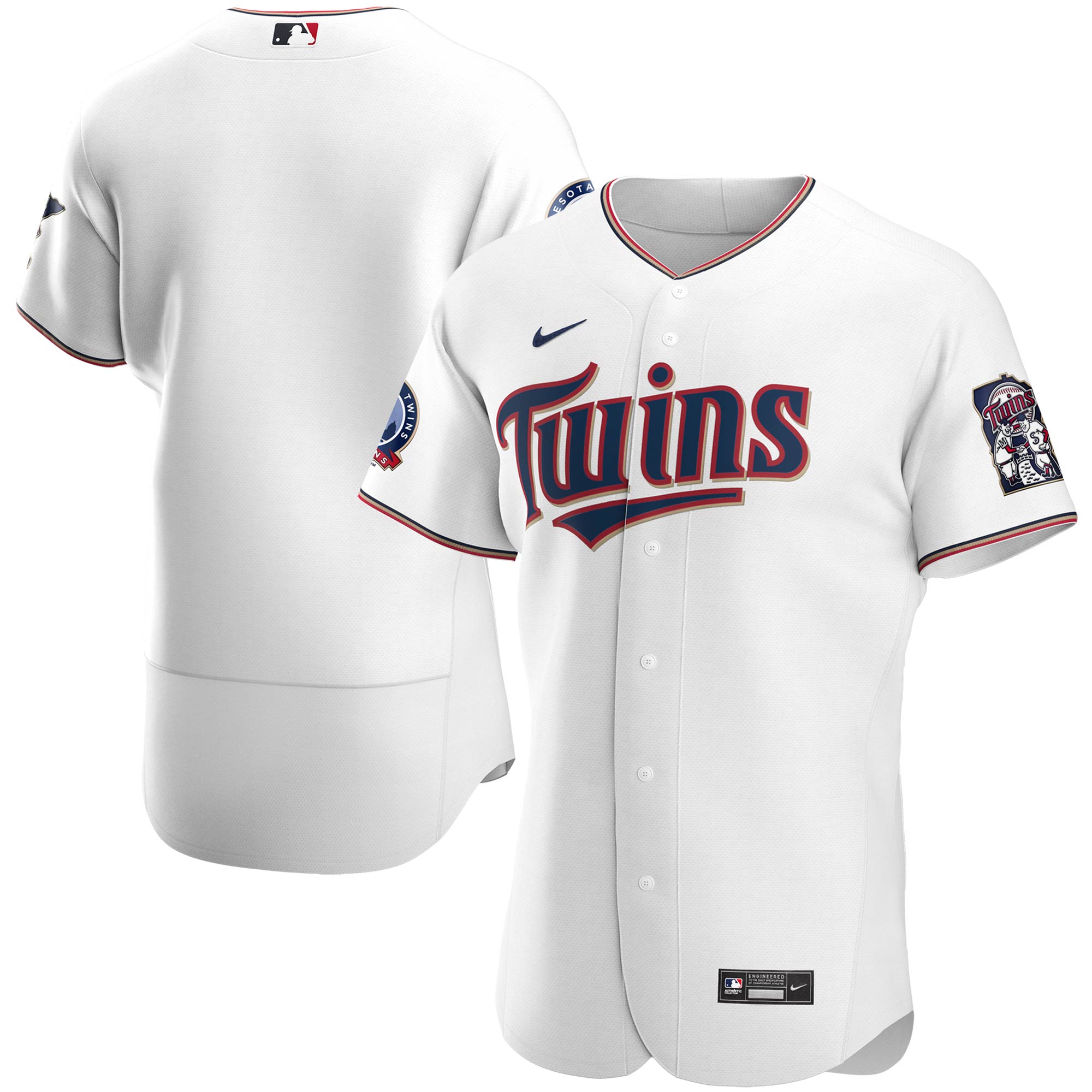 Minnesota Twins 60th Season Home Authentic Team Jersey – White