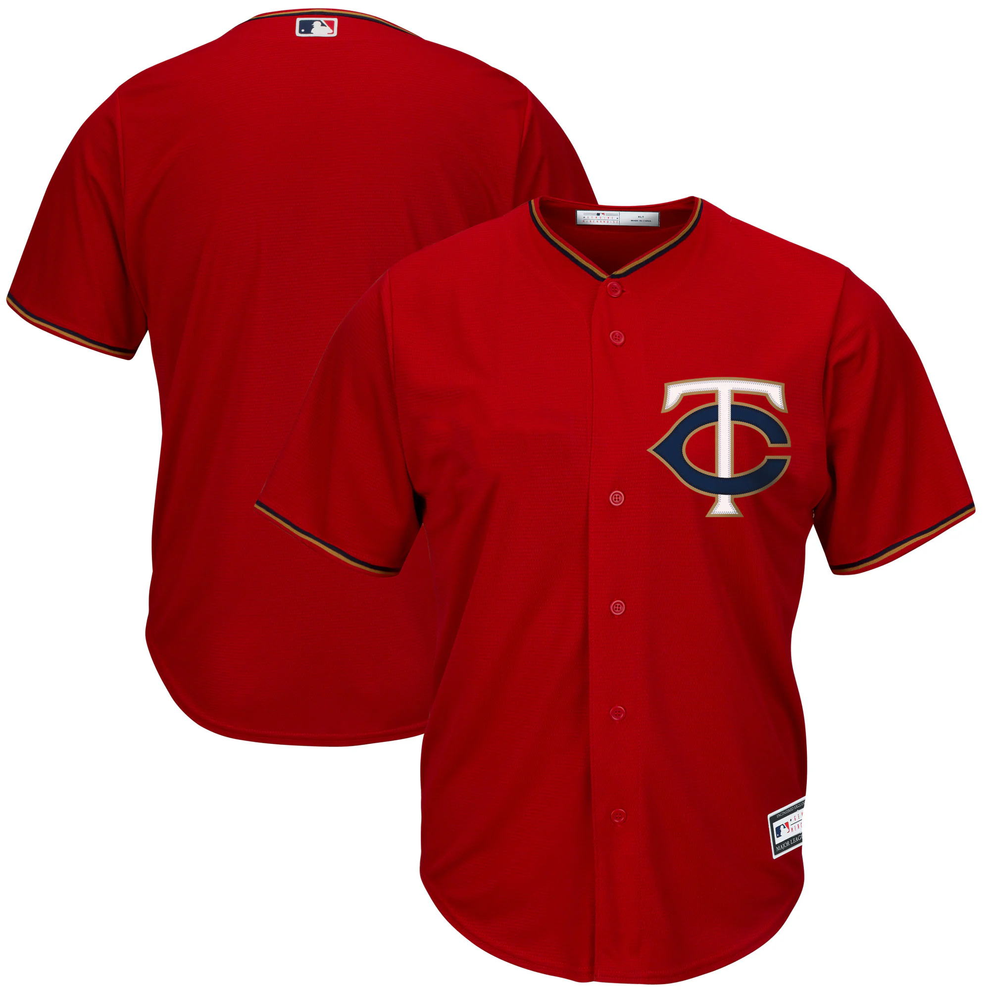 Alternative view of Minnesota Twins Big & Tall Replica Team Jersey – Red