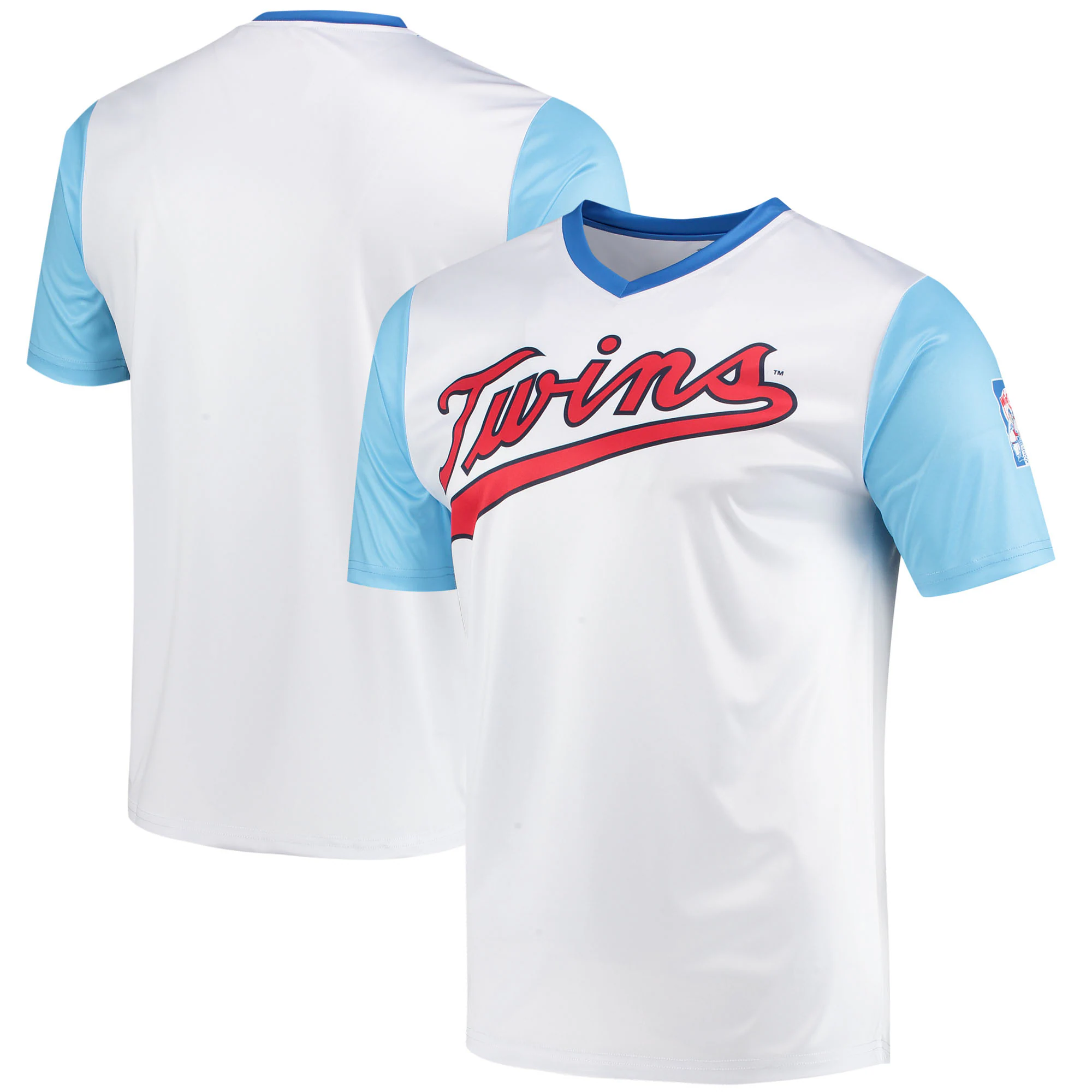 Minnesota Twins Stitches Cooperstown Collection Wordmark V-neck Jersey – White