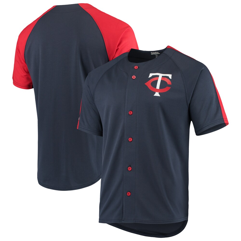 Minnesota Twins Stitches Logo Button-up Jersey - Navy