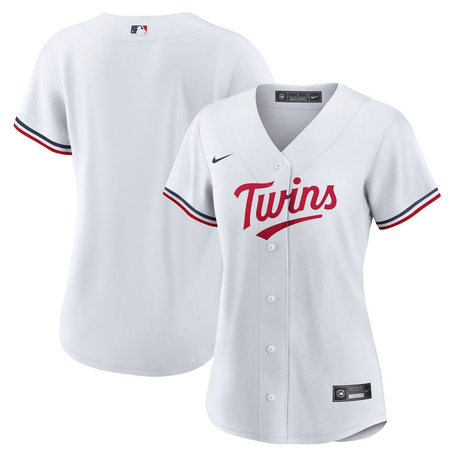 Minnesota Twins Team Logo Home Women Jersey - White 