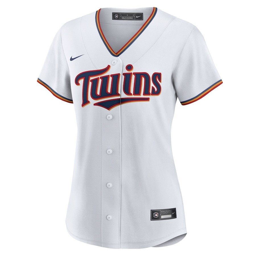 Alternative view of Minnesota Twins Women's Home Blank Jersey - White 