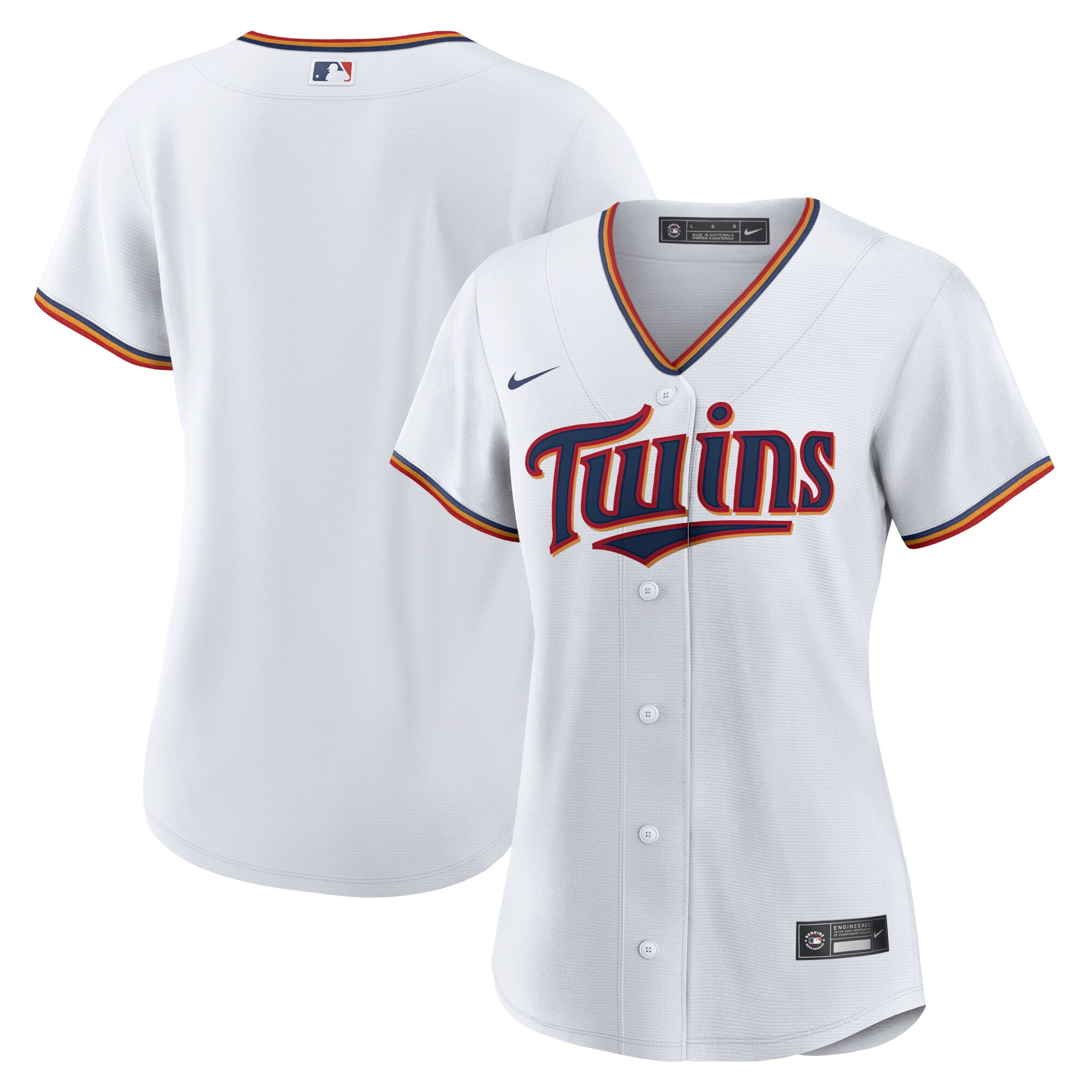 Alternative view of Minnesota Twins Women's Home Blank Replica Jersey - White