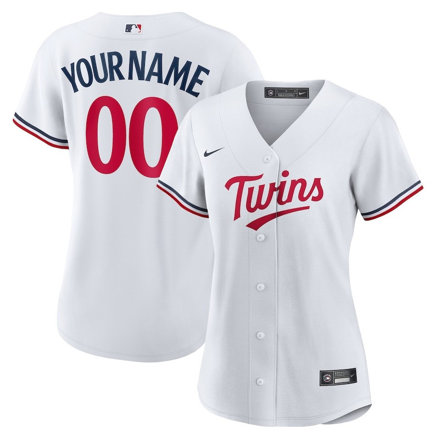 Minnesota Twins Women's Home Custom Jersey - White 