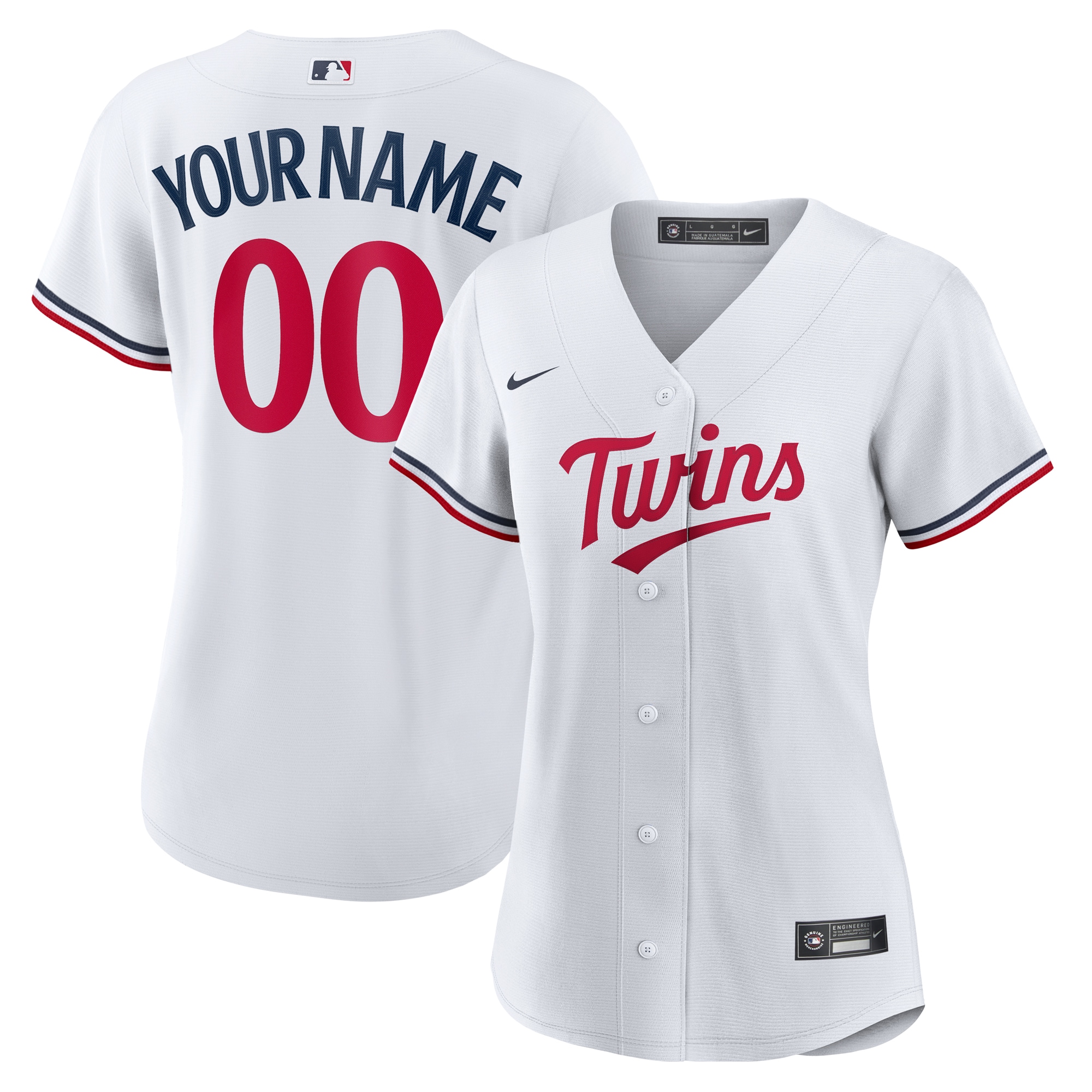 Minnesota Twins Women's Home Replica Custom Jersey - White