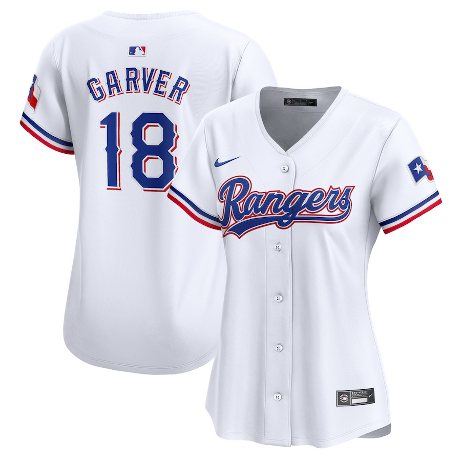 Mitch Garver 18 Texas Rangers Women Home Limited Player Jersey - White - JS732 