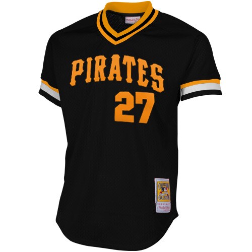 Alternative view of Mitchell & Ness Pittsburgh Pirates Kent Tekulve 1982 Cooperstown Collection Authentic Practice Jersey - Black