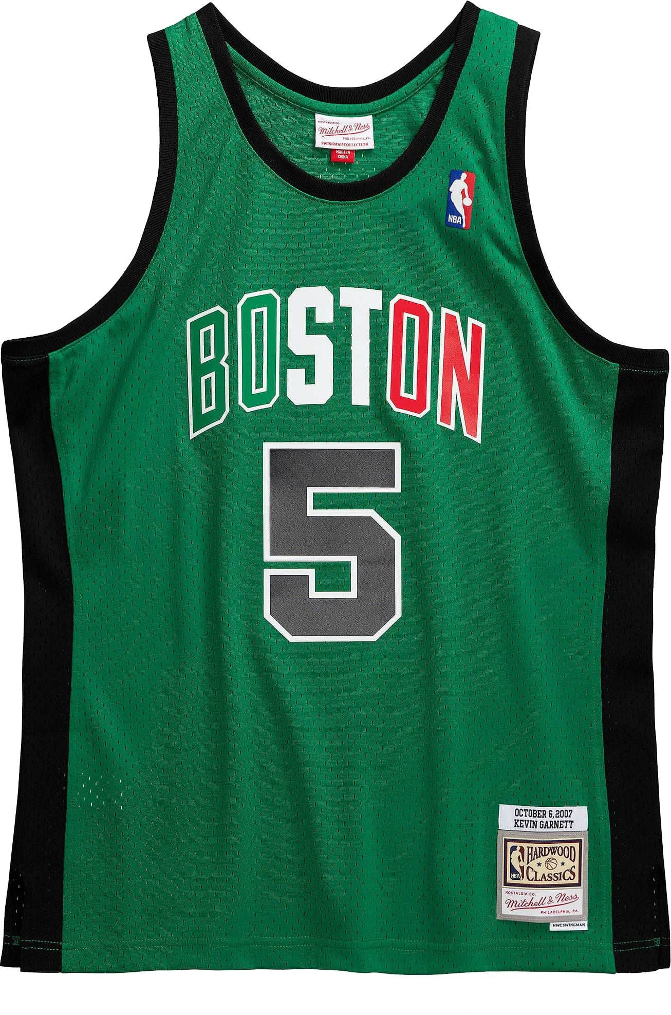 Alternative view of Mitchell & Ness Men's Boston Celtics Kevin Garnett 5 Swingman Green Jersey - JS197