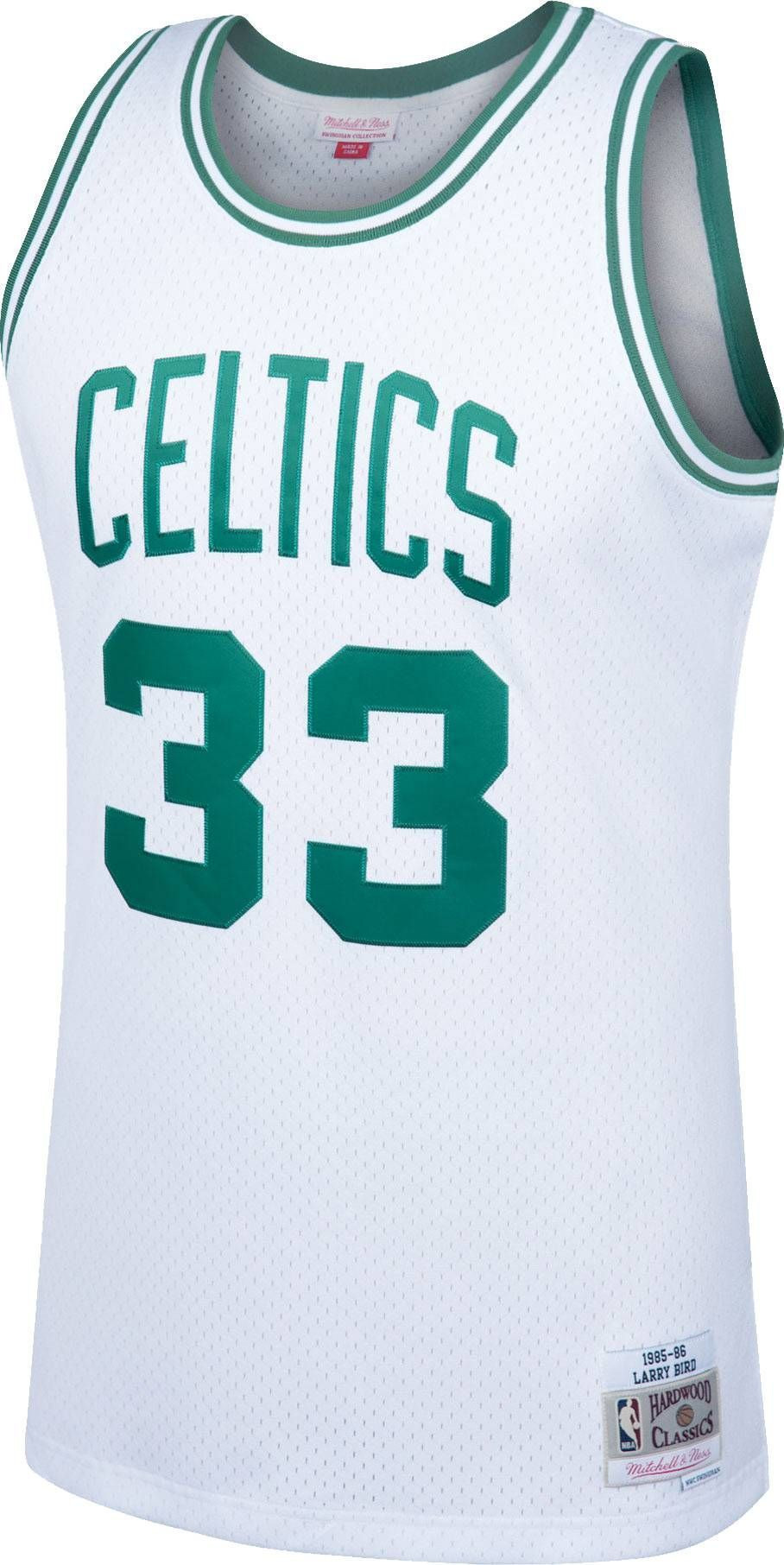 Alternative view of Mitchell & Ness Men's Boston Celtics Larry Bird 33 Swingman White Jersey - JS557