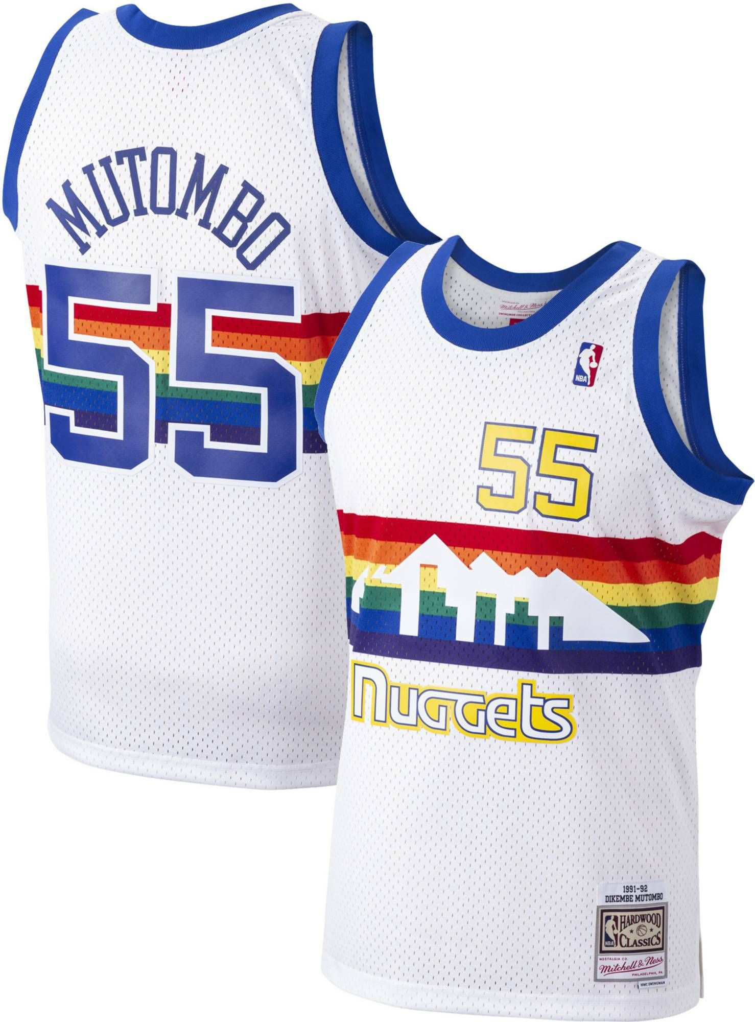 Mitchell & Ness Men's Denver Nuggets Dikembe Mutombo 55 Swingman Jersey - JS597 