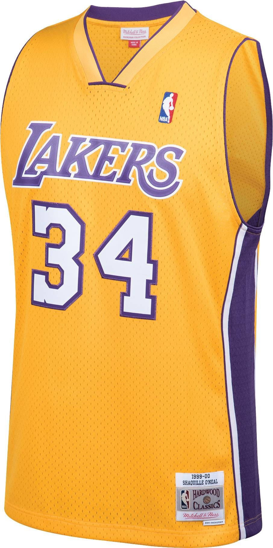Alternative view of Mitchell & Ness Men's Los Angeles Lakers Shaquille O'neal 34 Swingman Jersey - JS427 