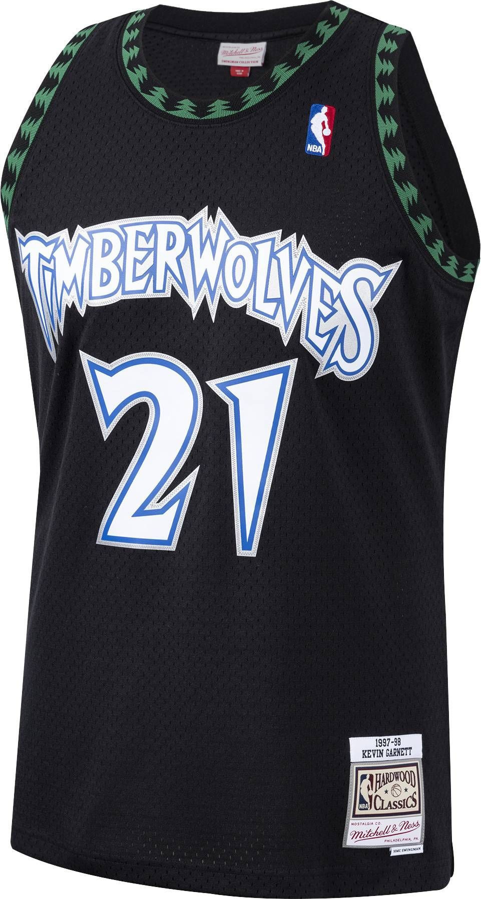 Alternative view of Mitchell & Ness Men's Minnesota Timberwolves Kevin Garnett 21 Swingman Jersey - JS472 