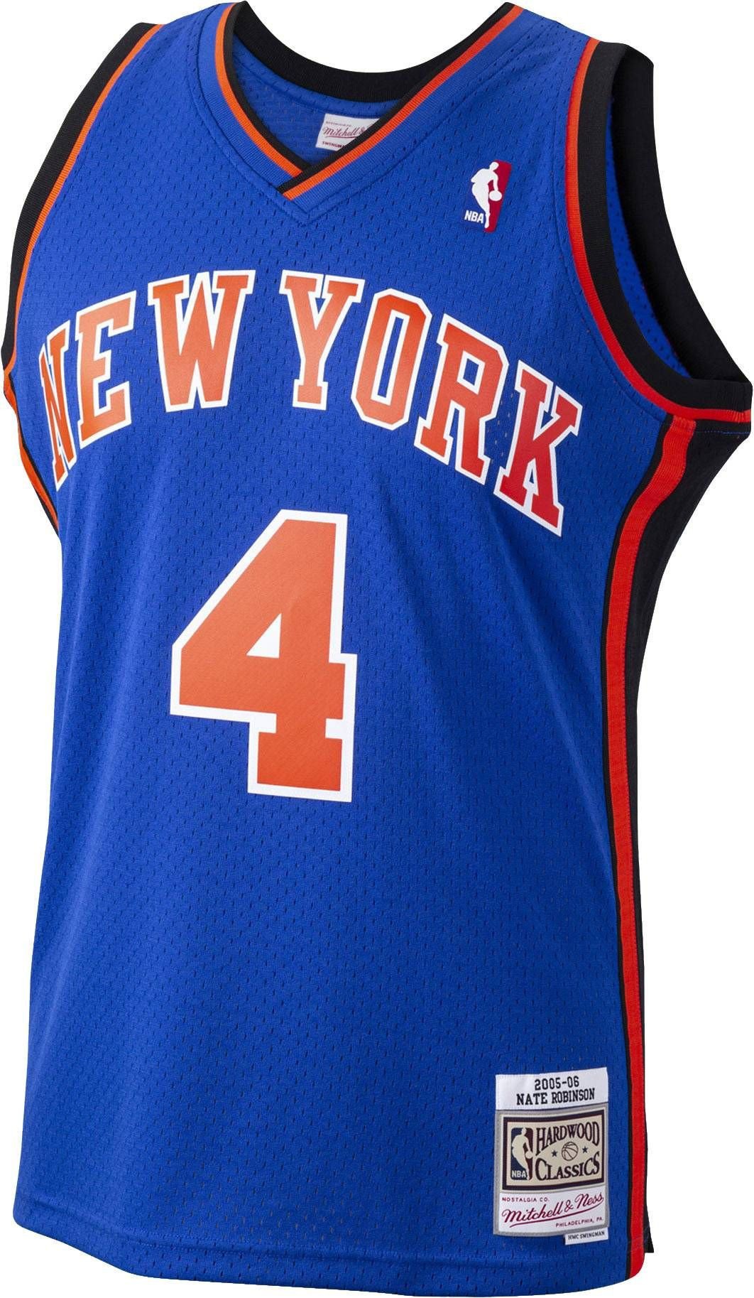 Alternative view of Mitchell & Ness Men's New York Knicks Nate Robinson 4 Swingman Blue Jersey - JS770 