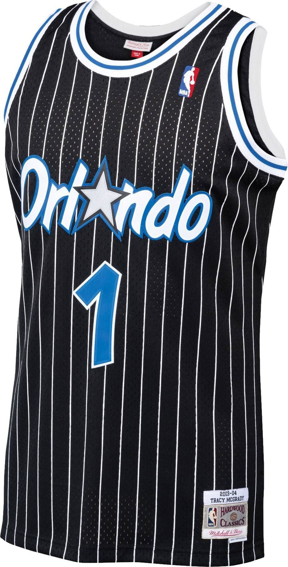 Alternative view of Mitchell & Ness Men's Orlando Magic Tracy Mcgrady 1 Swingman Black Jersey - JS310 