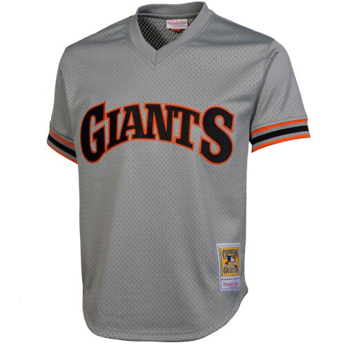 Alternative view of Mitchell & Ness Will Clark San Francisco Giants 1989 Cooperstown Collection Batting Practice Jersey - Gray 