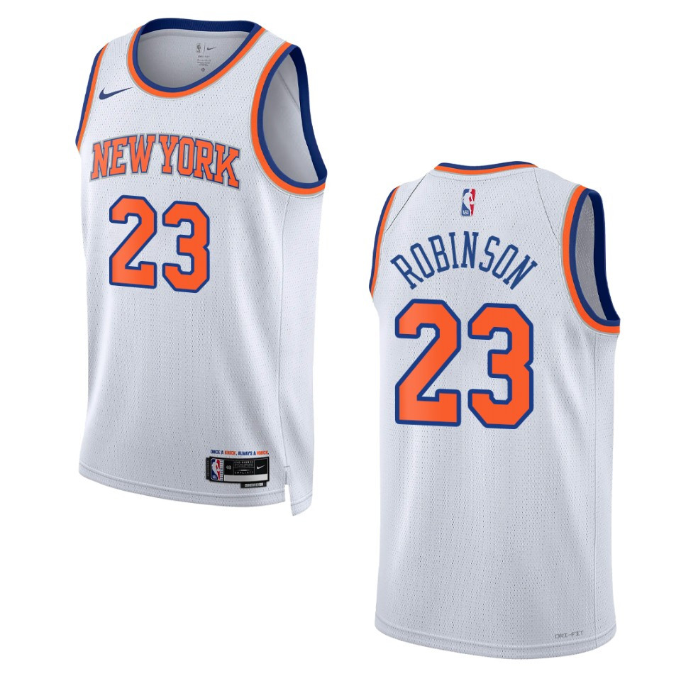 Mitchell Robinson White Association Edition 2022-23 New York Knicks Swingman Jersey