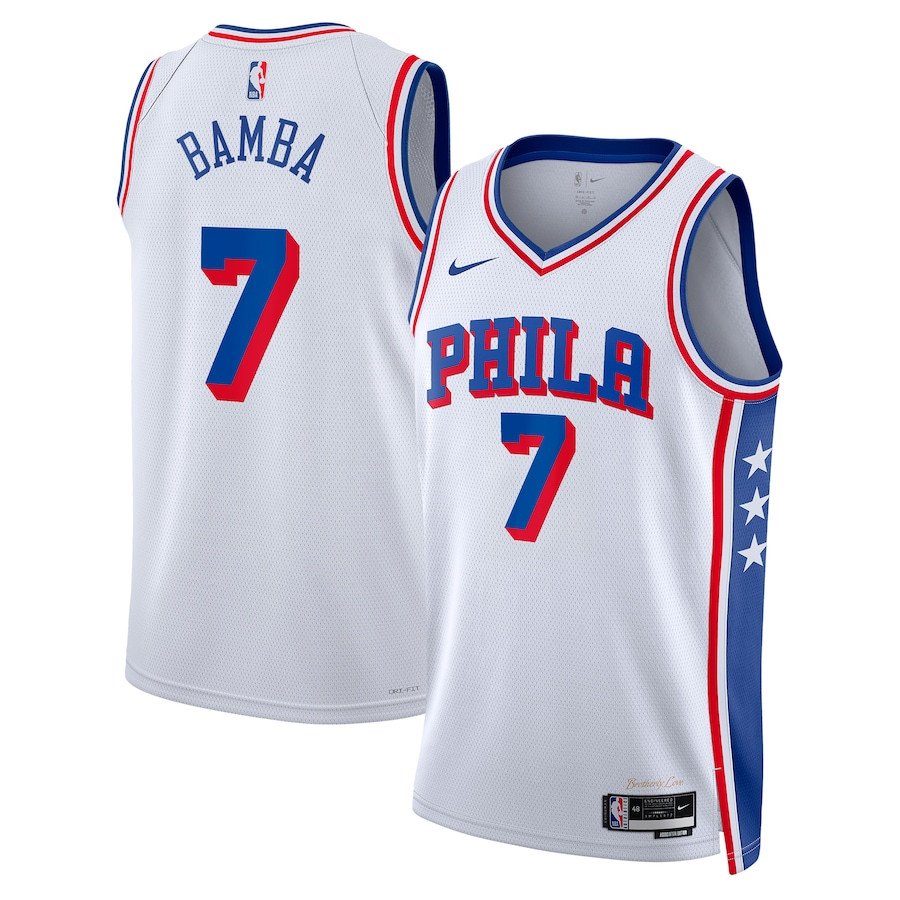Mo Bamba 7 Philadelphia 76ers 2023/24 Swingman Jersey - Association Edition - White - JS929 