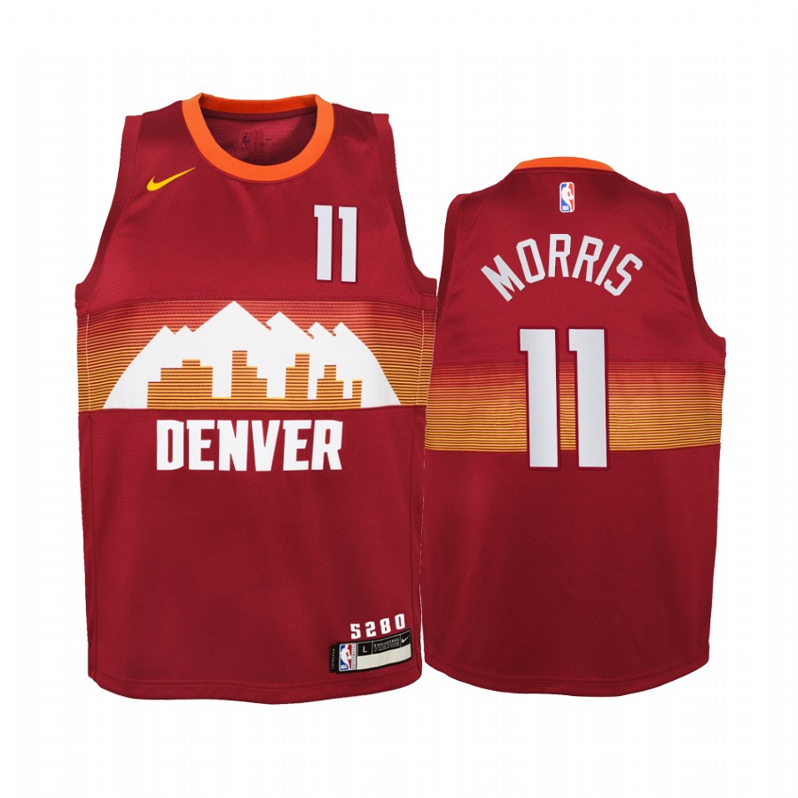 Monte Morris Denver Nuggets 2020-21 City Red Youth Jersey - New Uniform