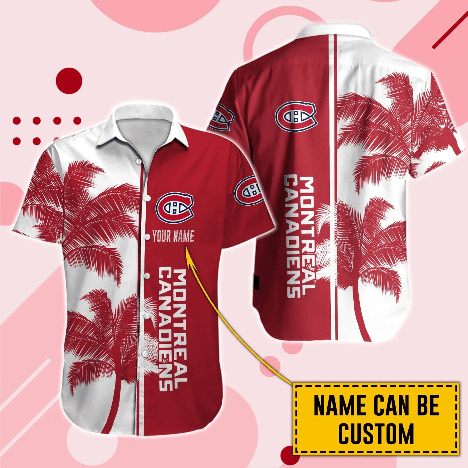 Alternative view of Montreal Canadiens Hawaiian Shirt And Set - Customized - JS626 