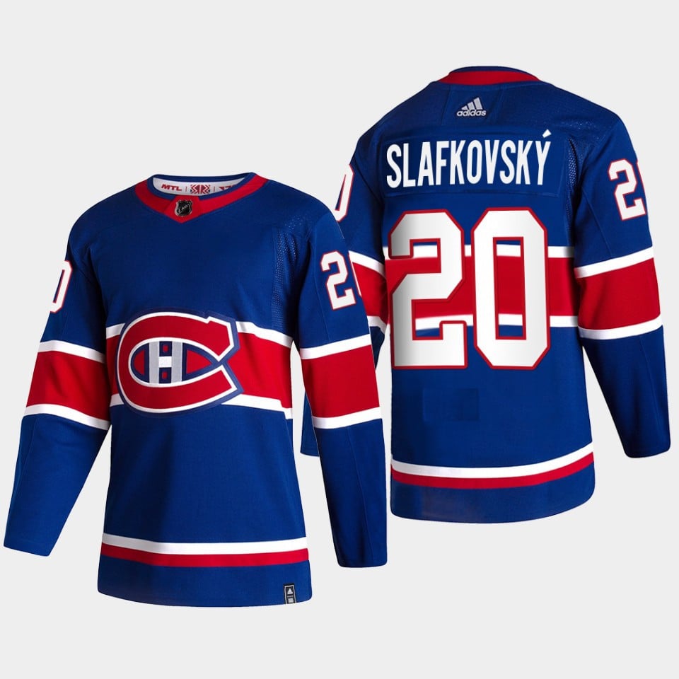 Montreal Canadiens Juraj Slafkovsky 20 2022 Draft Navy Jersey Reverse Retro - JS659 