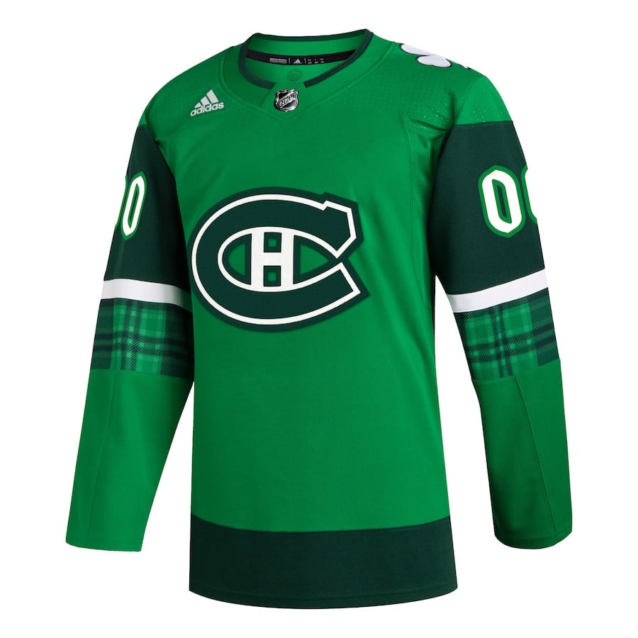 Alternative view of Montreal Canadiens St. Patrick's Day Custom Men Jersey - Kelly Green - JS291 