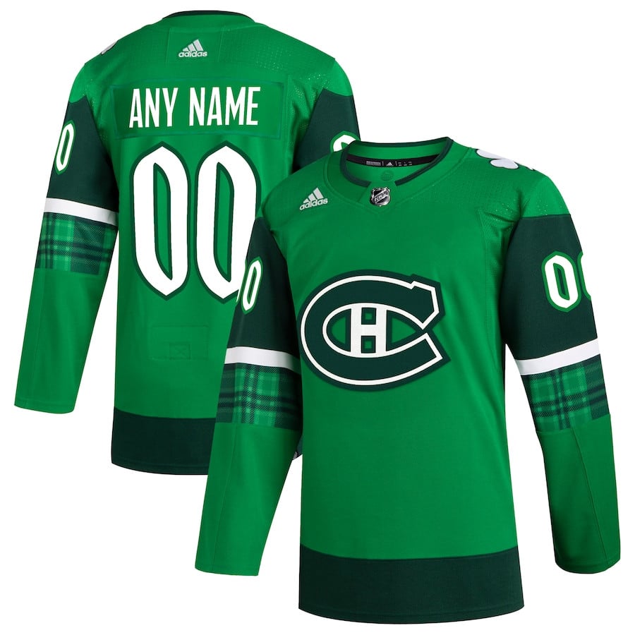 Montreal Canadiens St. Patrick's Day Custom Men Jersey - Kelly Green - JS291 