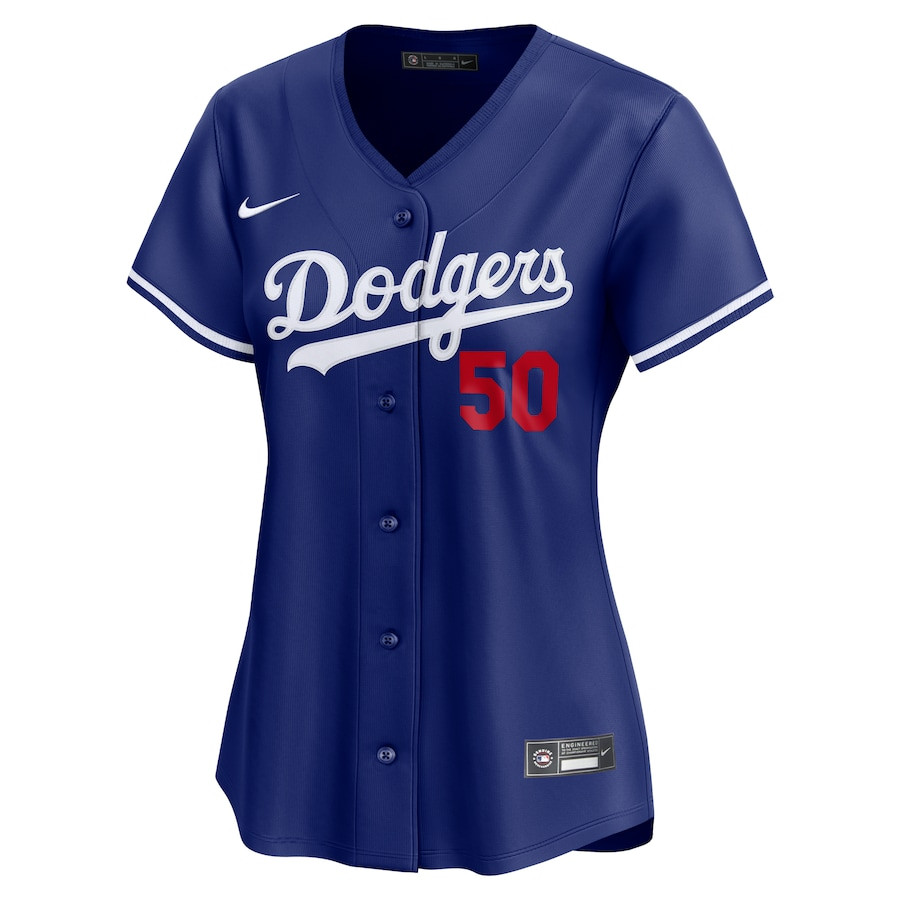 Alternative view of Mookie Betts 50 Los Angeles Dodgers Alternate Limited Women Jersey - Royal 