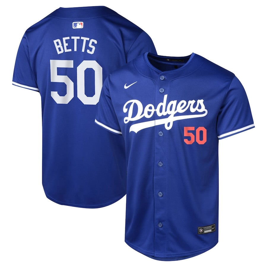 Mookie Betts 50 Los Angeles Dodgers Alternate Limited YOUTH Jersey - Royal 