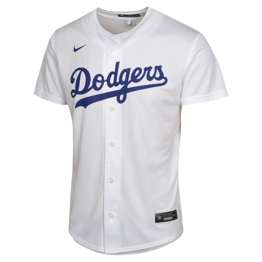 Alternative view of Mookie Betts 50 Los Angeles Dodgers Home Game Player YOUTH Jersey - White 
