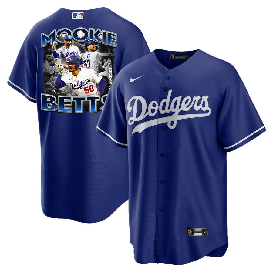 Mookie Betts 50 Los Angeles Dodgers Posture 2023 Alternate Player Men Jersey - Royal 