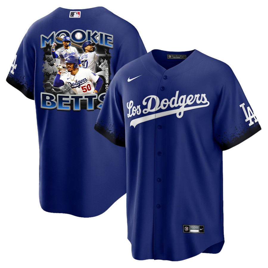 Mookie Betts 50 Los Angeles Dodgers Posture 2023 City Connect Player Men Jersey - Royal 