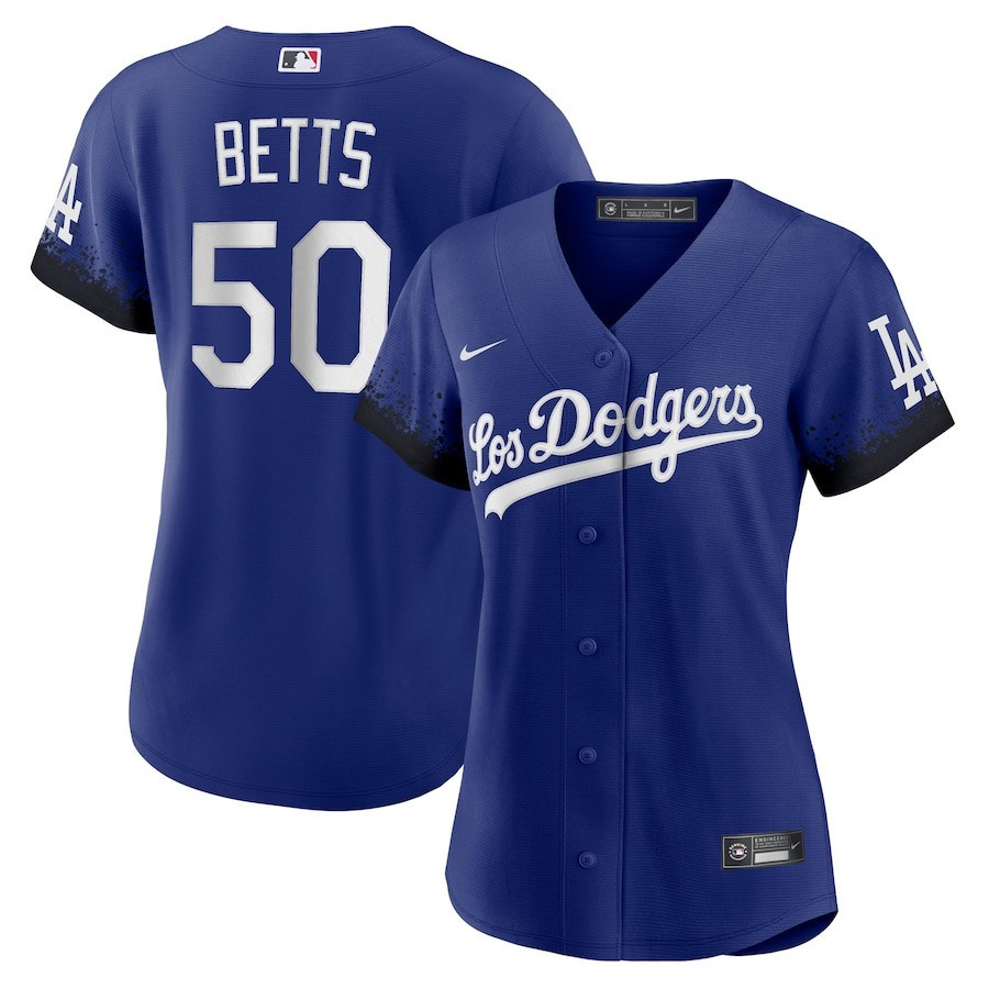 Mookie Betts 50 Los Angeles Dodgers Women's City Connect Player Jersey - Royal 