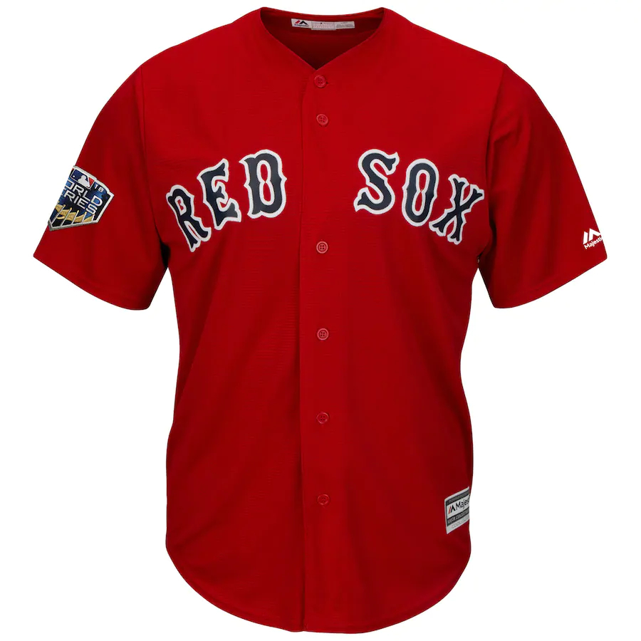 Alternative view of Mookie Betts Boston Red Sox Majestic 2018 World Series Cool Base Player Jersey – Scarlet